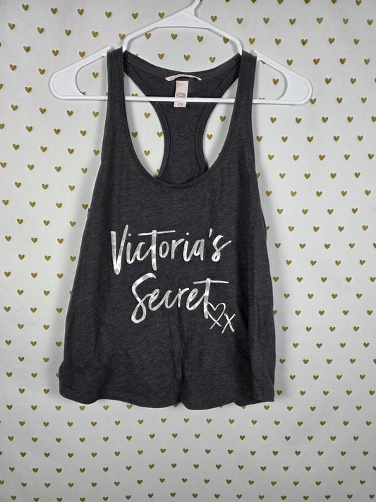 Victorias Secret PINK Soft Velvet Logo Tank Top Muscle Tee shirt SMALL