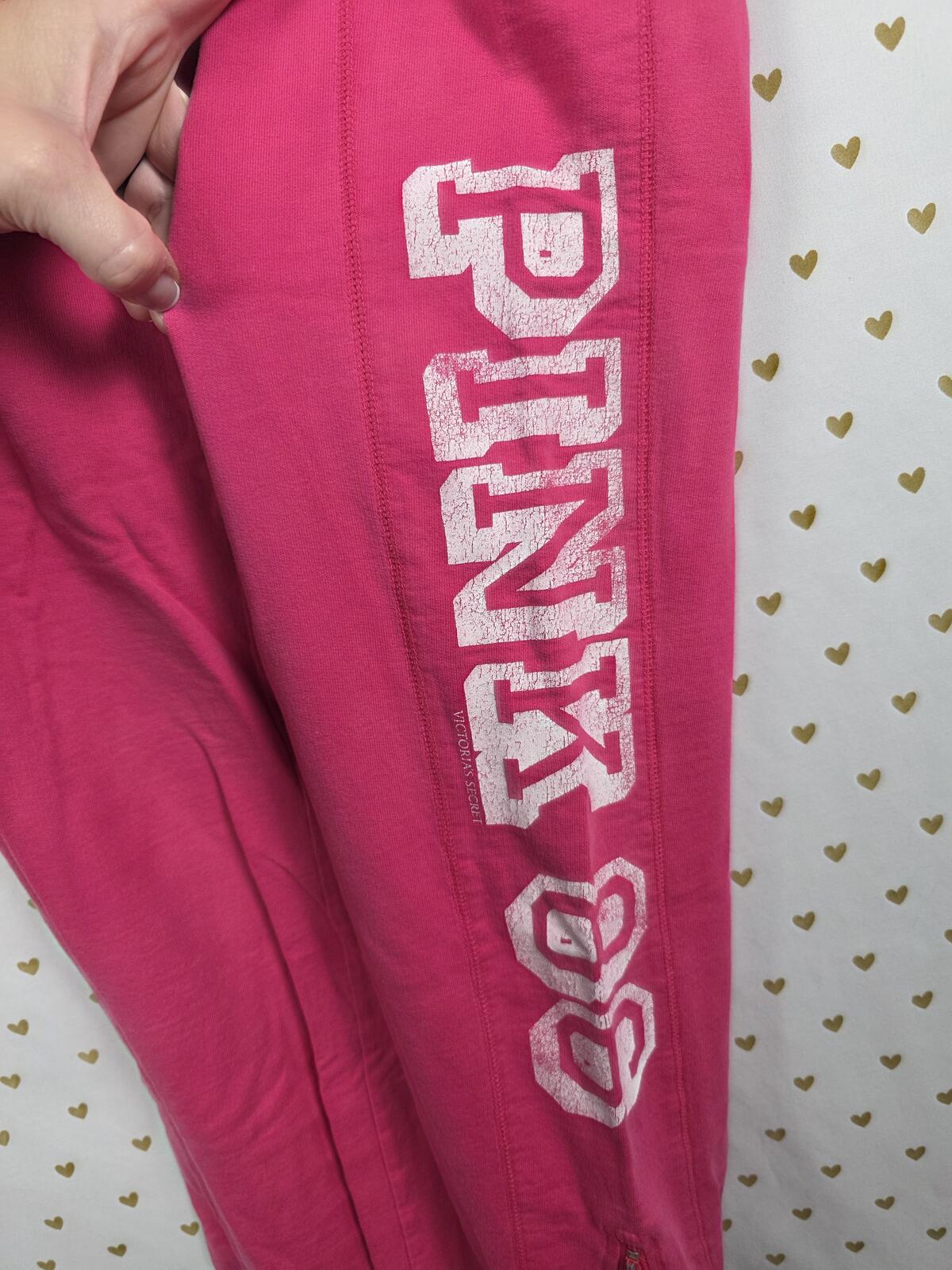 Victorias Secret PINK Vintage Y2k Tapered ZIp Ankle Sweats Sweatpants Joggers M