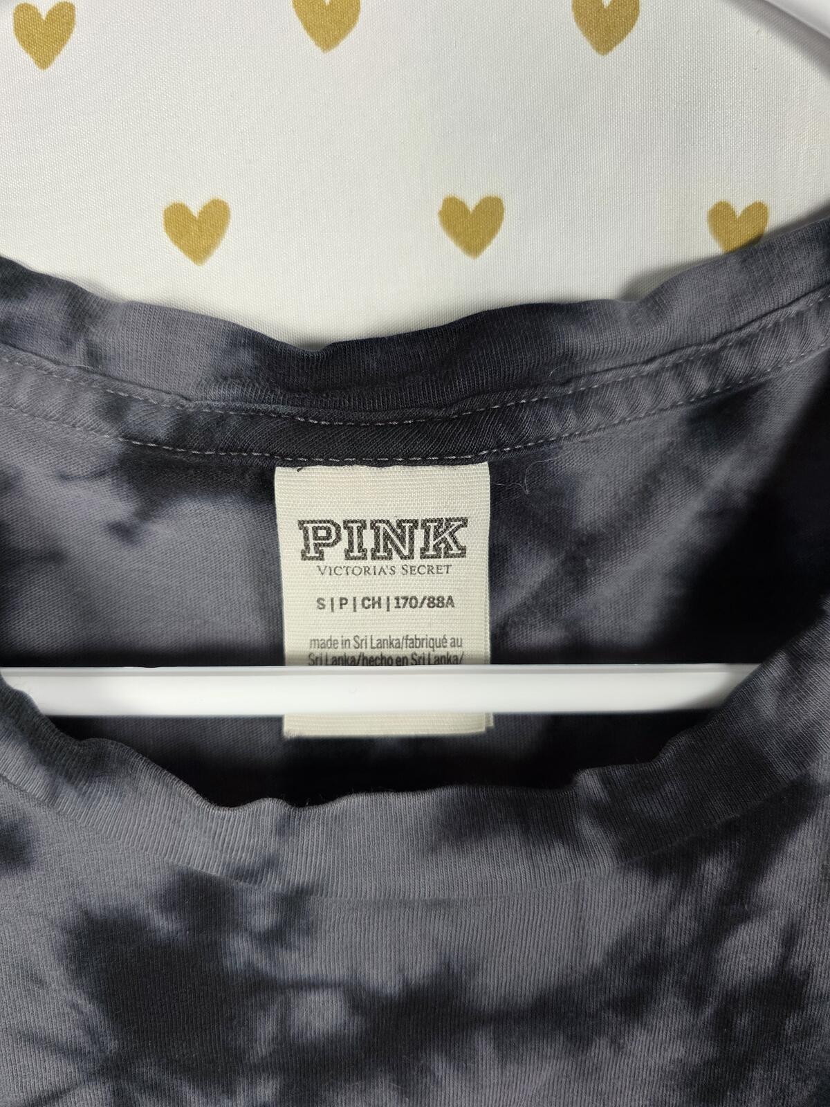 Victorias Secret PINK Tye Dye Crest Logo Tee shirt SMALL