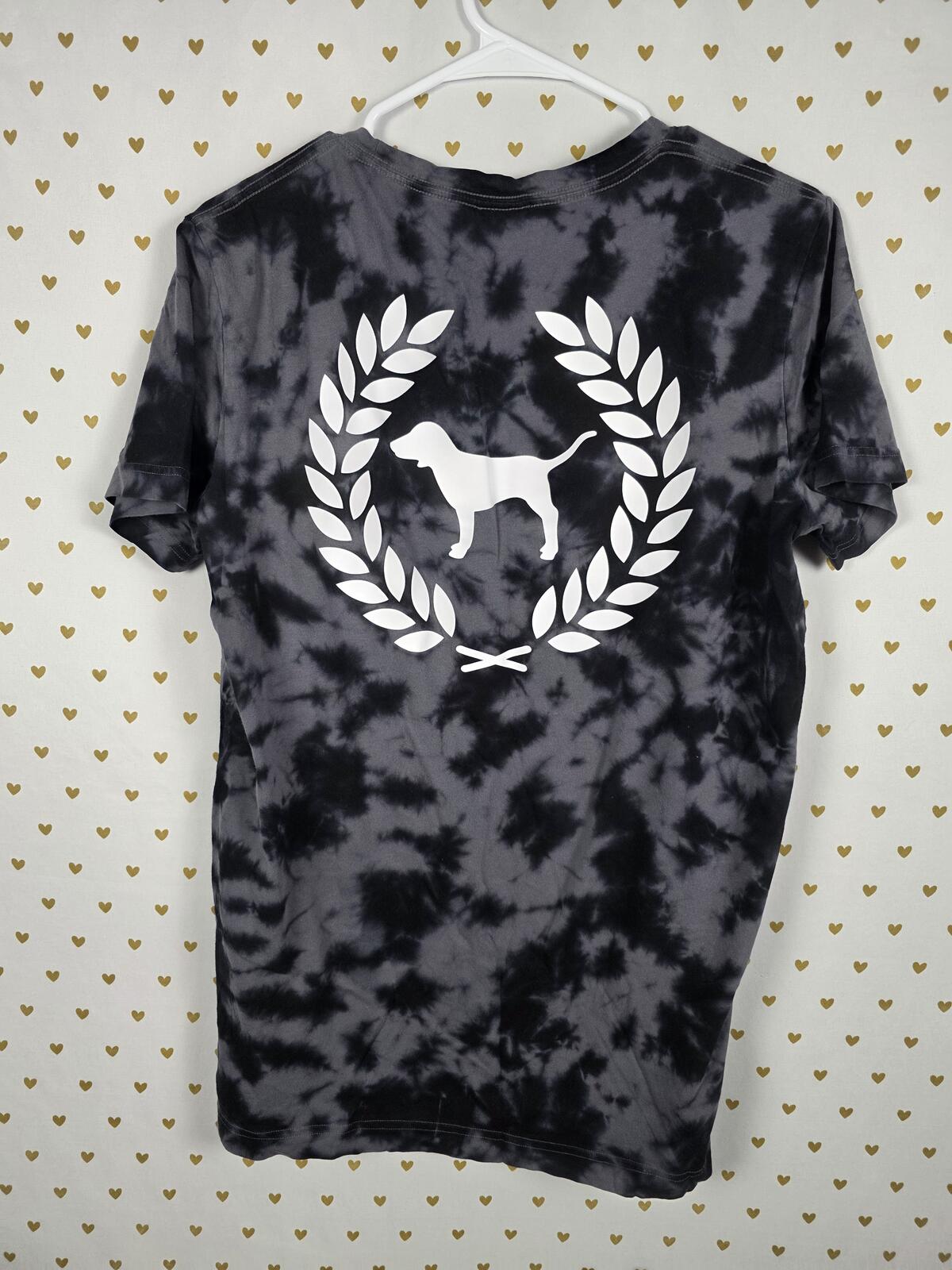 Victorias Secret PINK Tye Dye Crest Logo Tee shirt SMALL