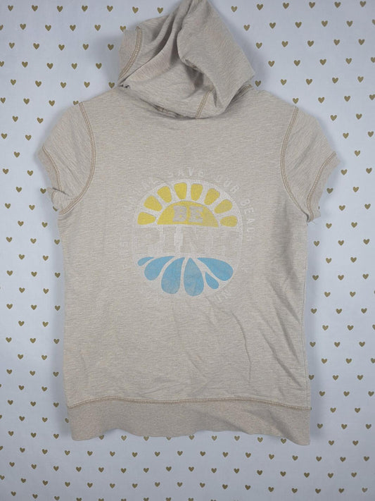 Victorias Secret Pink Vintage Hooded Sweater SUMMER Short Sleeve Top SMALL