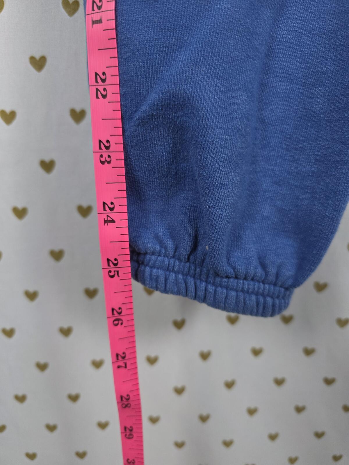 Victorias Secret PINK Blue Joggers Tapered Sweats Sweatpants MEDIUM Logo