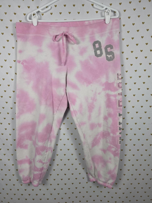 Victorias Secret PINK Vintage Bling Pink Y2k Studded Sweats Sweatpants LARGE