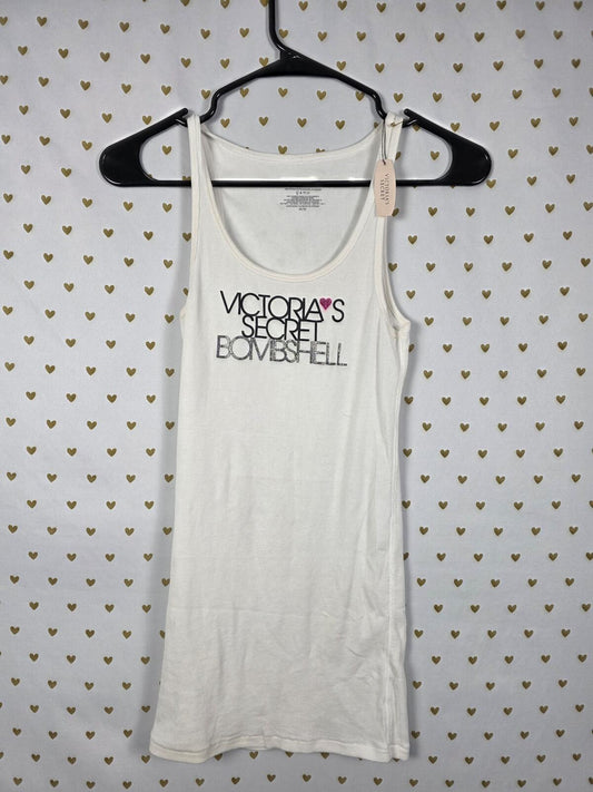 Victorias Secret BOMBSHELL Tank Top Ribbed Tee GLITTER NEW NWT VTG MEDIUM