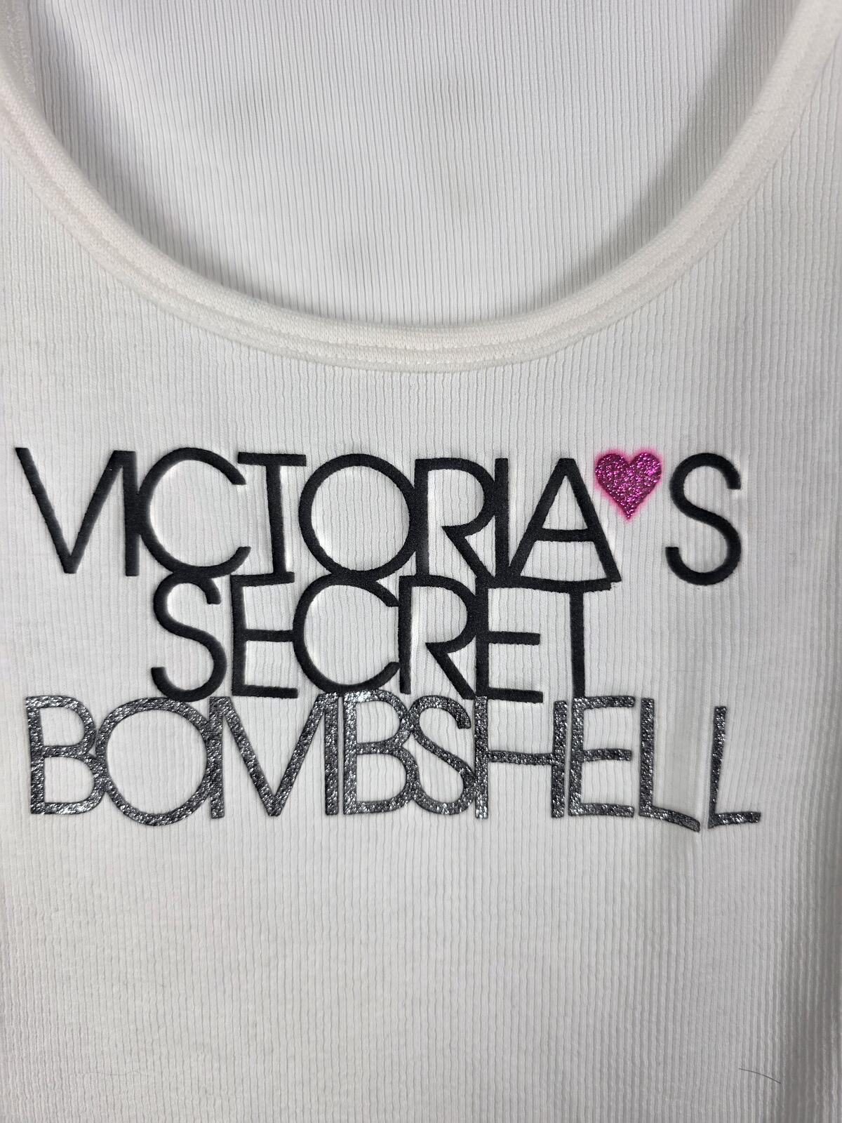 Victorias Secret BOMBSHELL Tank Top Ribbed Tee GLITTER NEW NWT VTG MEDIUM