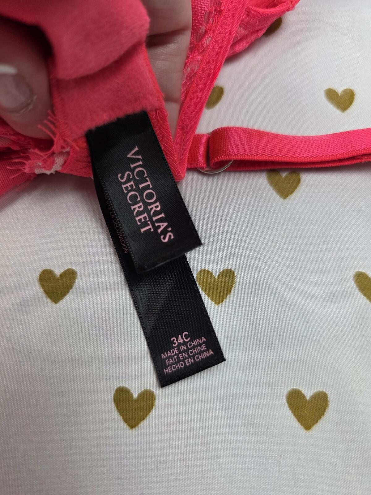 Victorias Secret Garter Lingerie Bustier Push Up Corset 34C NEON