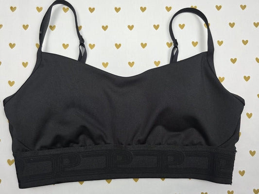 Victorias Secret Pink Black MEDIUM Bralette Bra Top Tank Sports BRa
