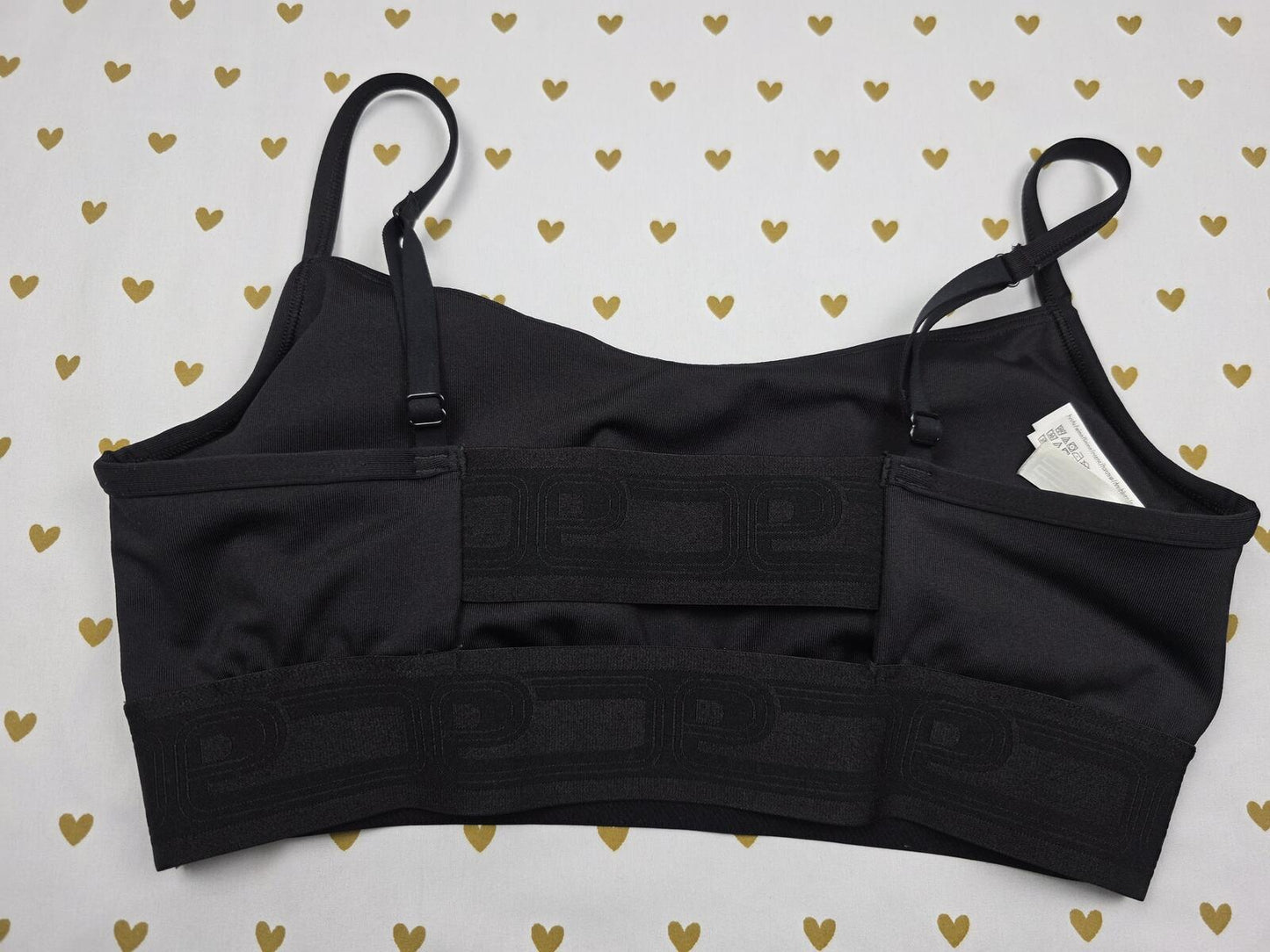 Victorias Secret Pink Black MEDIUM Bralette Bra Top Tank Sports BRa