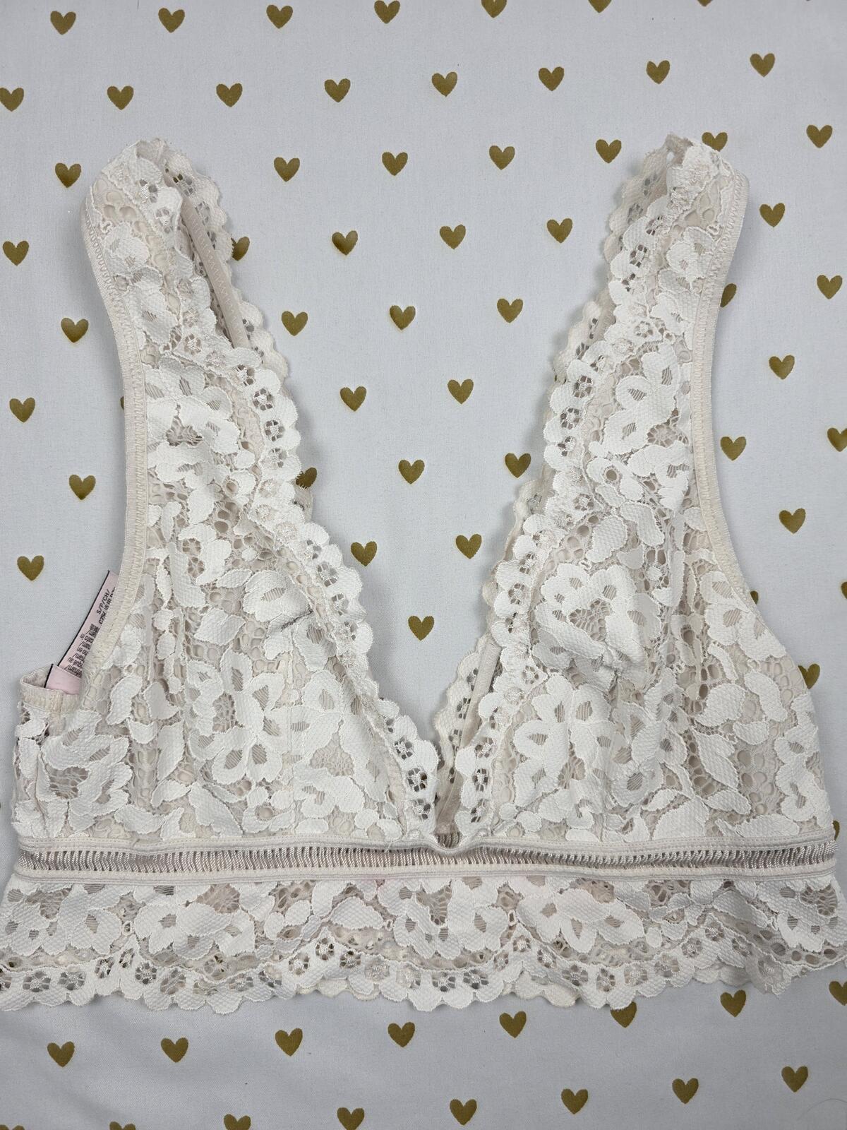 Victorias Secret White Lace SMALL Bralette Bra Top Tank
