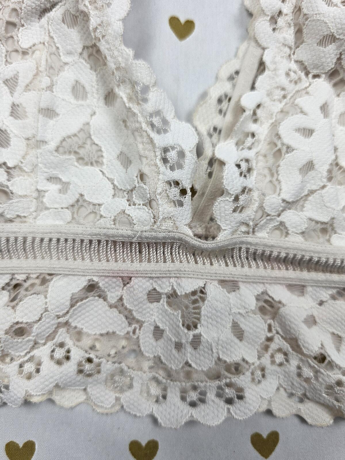 Victorias Secret White Lace SMALL Bralette Bra Top Tank
