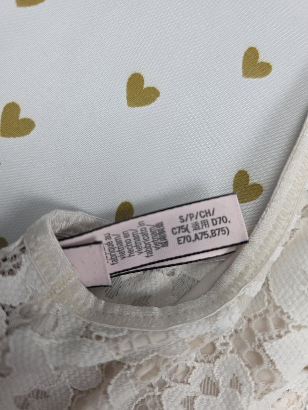 Victorias Secret White Lace SMALL Bralette Bra Top Tank