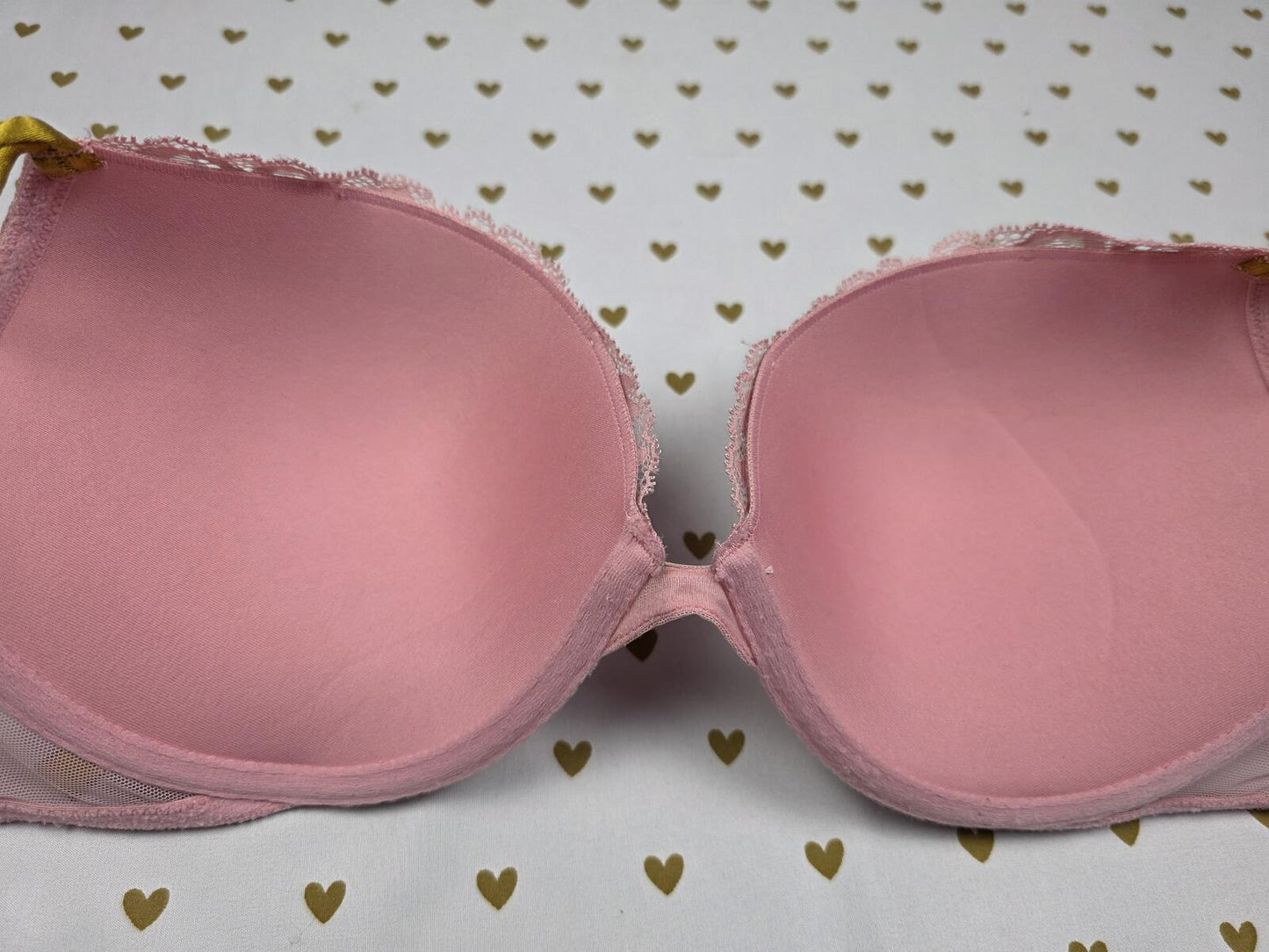 Victorias Secret Pink Sexy Lace Sheer Side Bra 36D Pushj Up