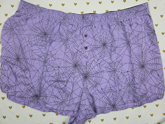 Victorias Secret PINK PURPLE Silky Spider Web Sleep Shorts Boxers Pajama Bottoms