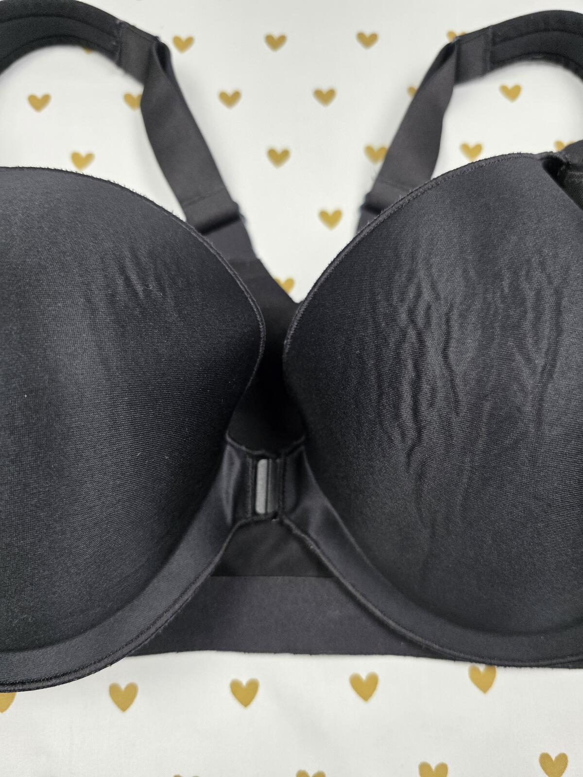 Victorias Secret Black KNOCKOUT Front Close Sports Bra Exercise Support 34DD