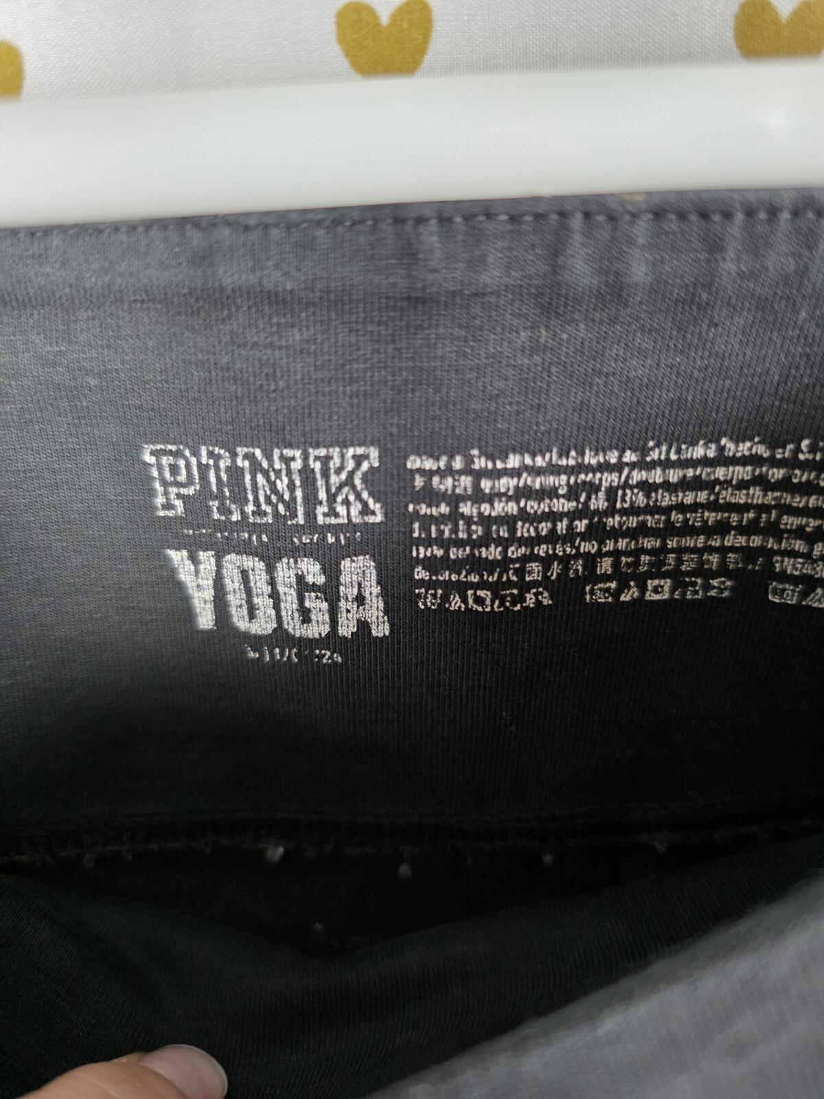 Victorias Secret PINK BLING Tee Shirt Sequined Leggings Yoga SET 2pc OUTFIT Med