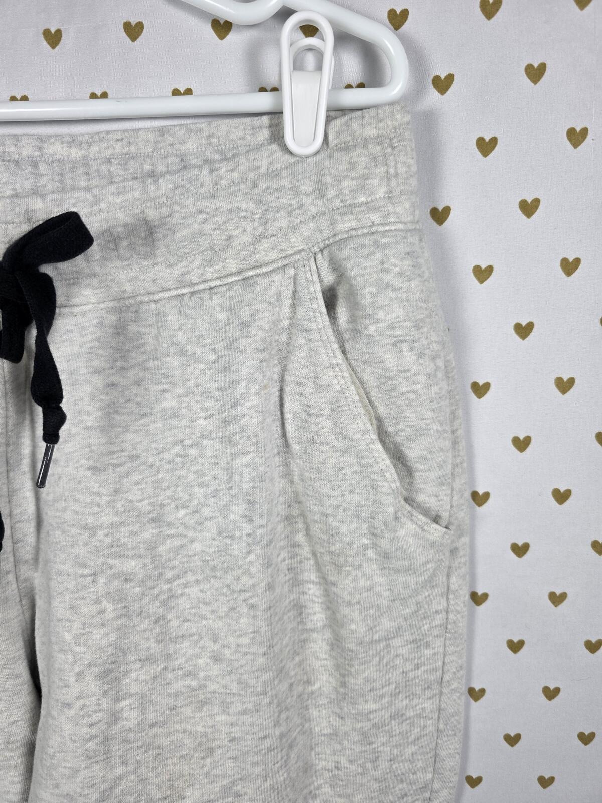 Victorias Secret PINK Grey Tapered Sweats Sweatpants Joggers LARGE Logo