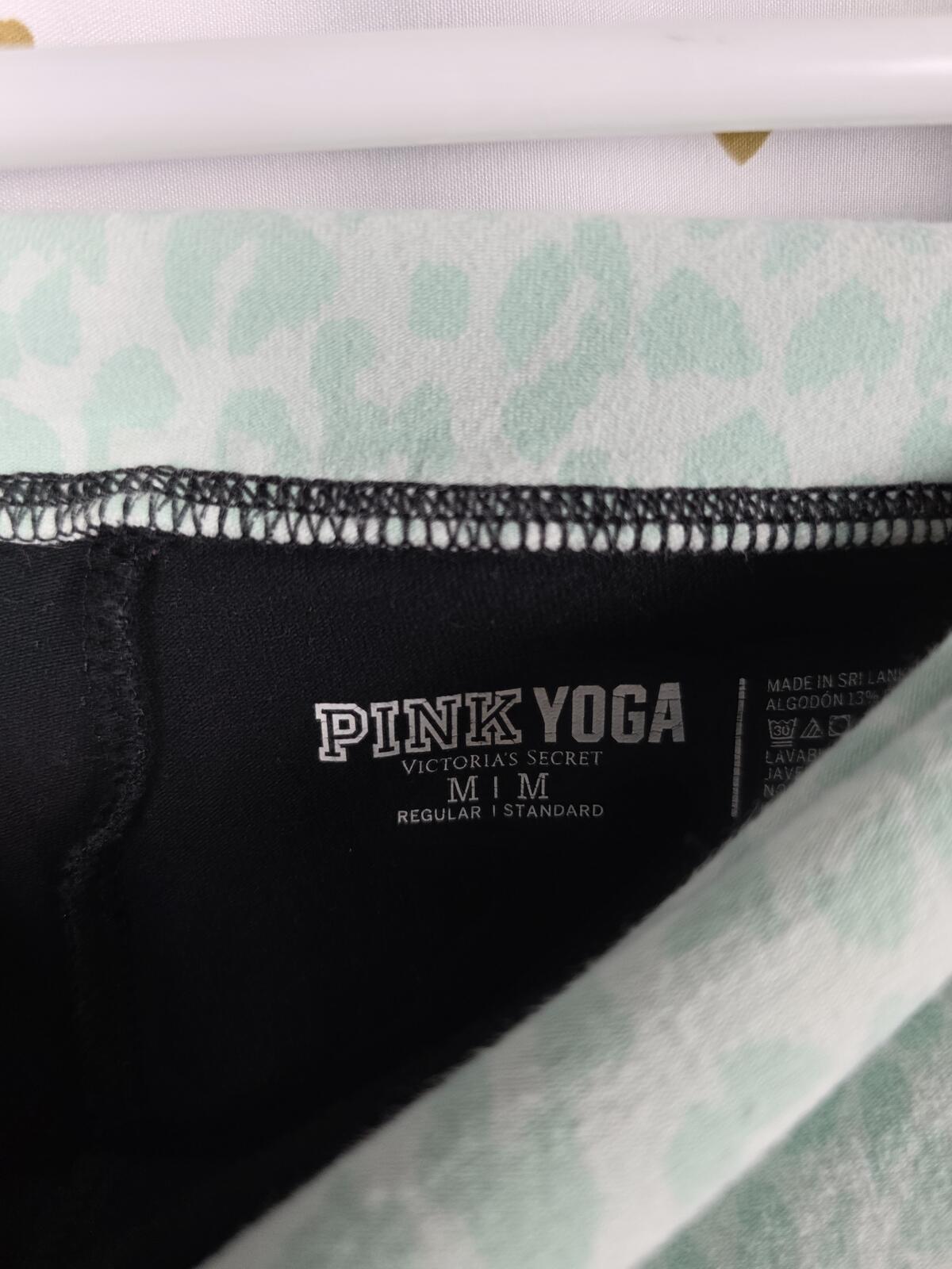 Victorias Secret PINK BLING LEOPARD CHEETAH Flare Foldover Yoga Pants MEDIUM