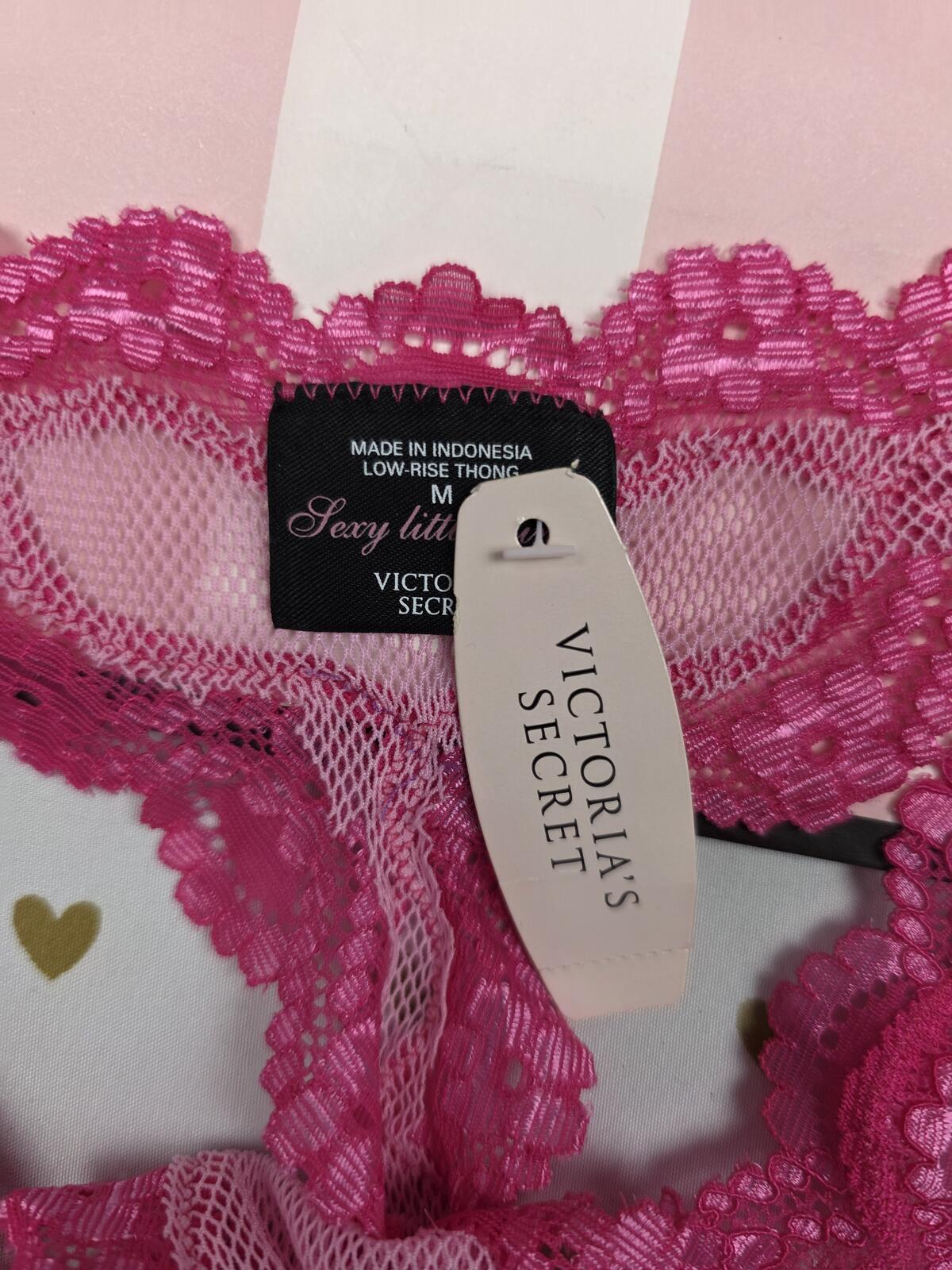 Victorias Secret SEXY LITTLE THINGS Mesh Lace NEW Nwt Low Rise Thong Medium