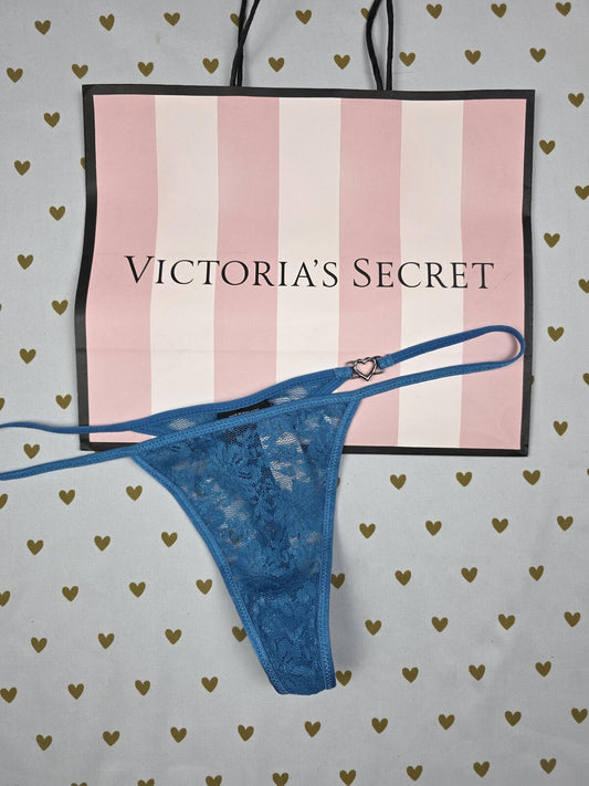 Victorias Secret SEXY LITTLE THINGS Blue New NWT V String Charm Panties Thong M