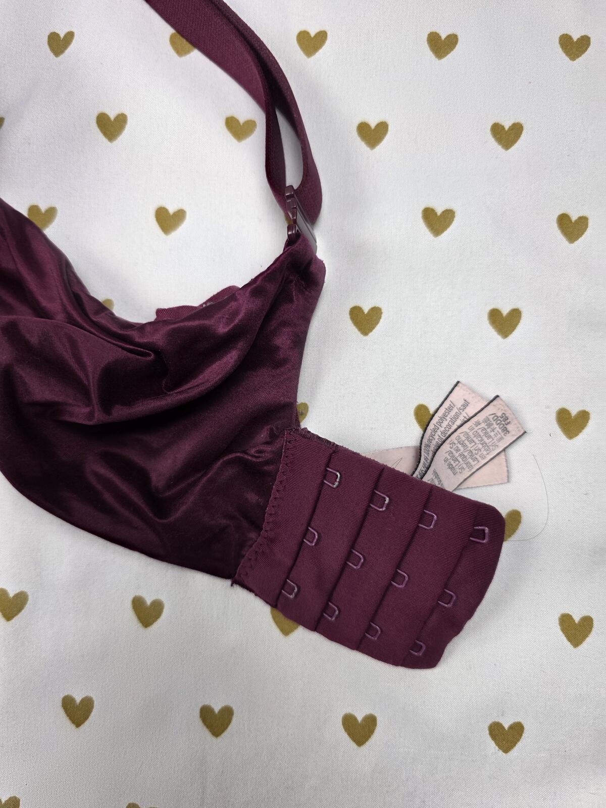 Victoria's Secret Body By Victoria Maroon Lined Demi Balconette Bra 38DDD