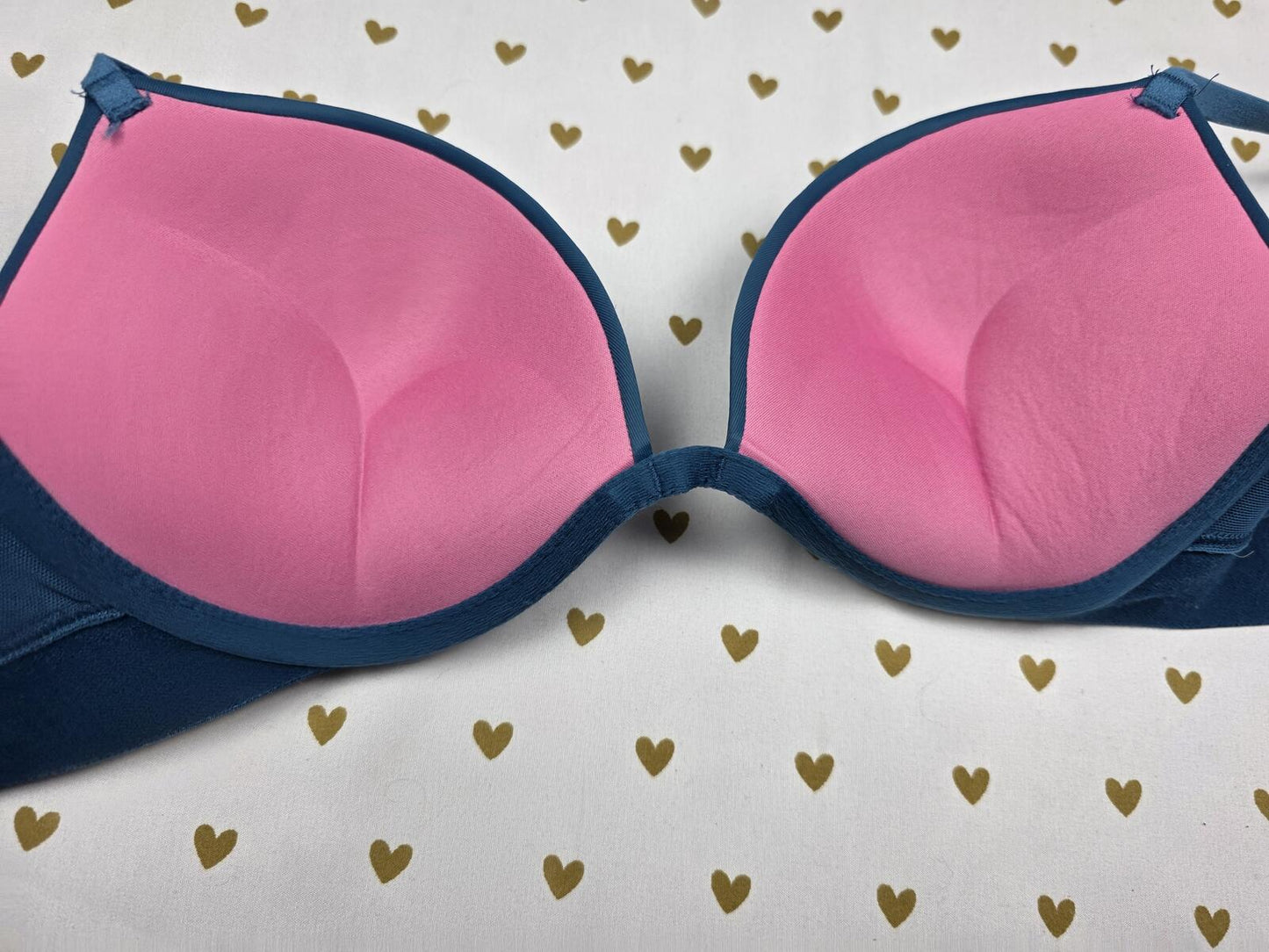 Victorias Secret PINK Blue 36A Super Push Up Bra