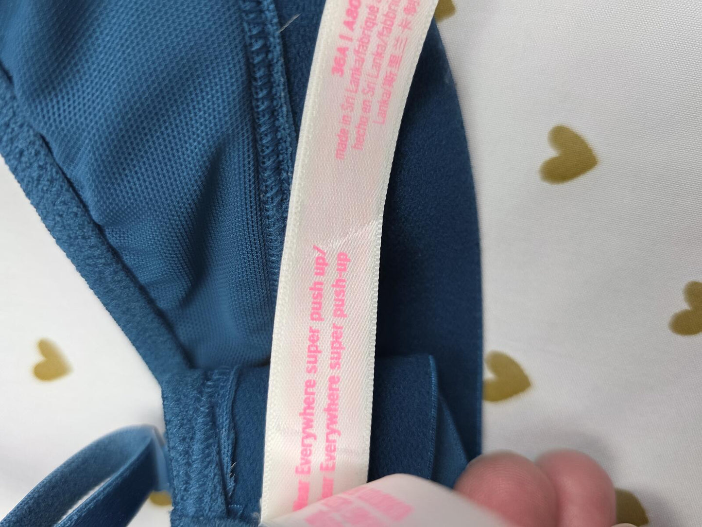 Victorias Secret PINK Blue 36A Super Push Up Bra