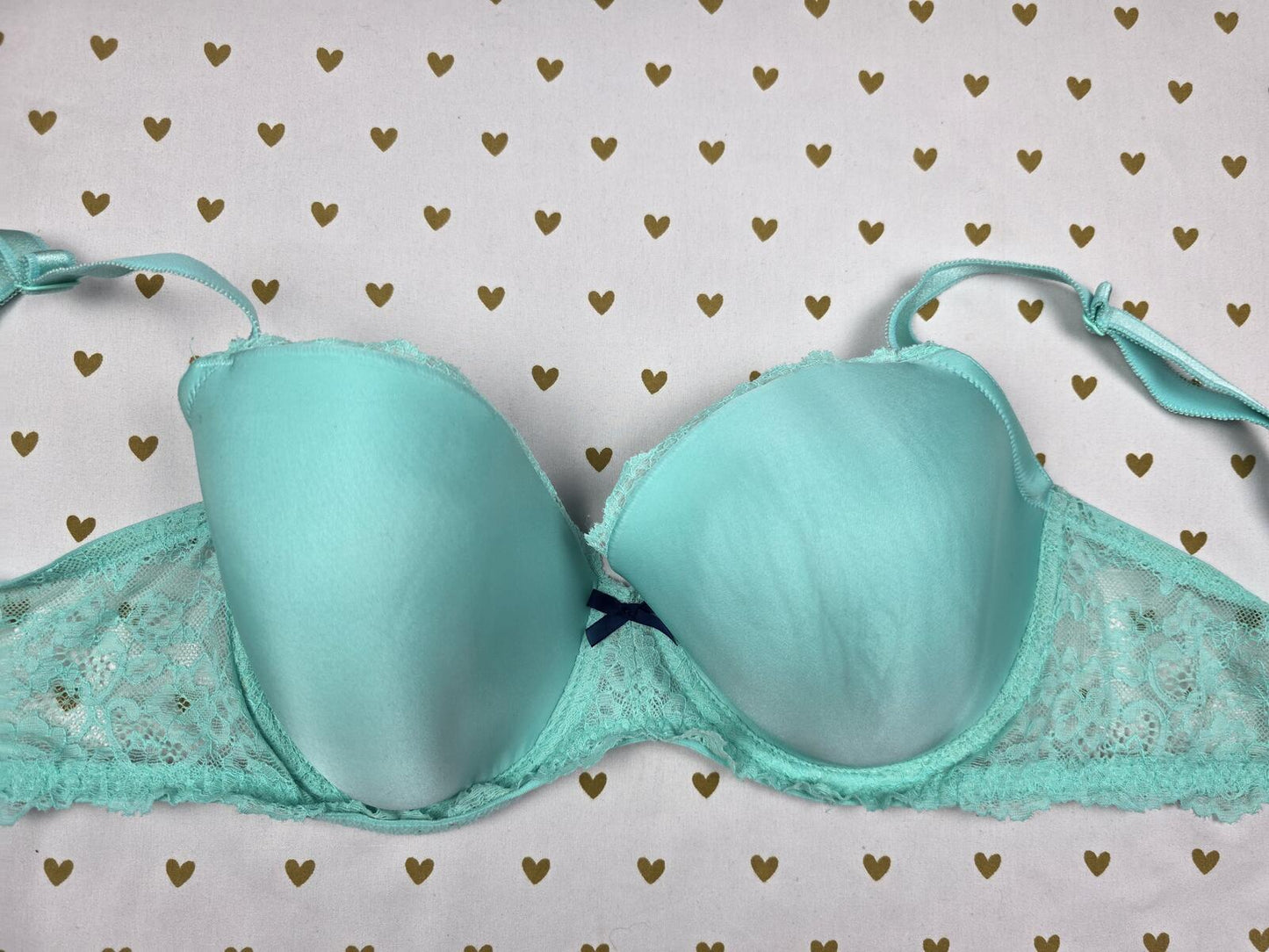 Victorias Secret Mint DREAM ANGELS Lined Demi Balconette Bra 34DDD