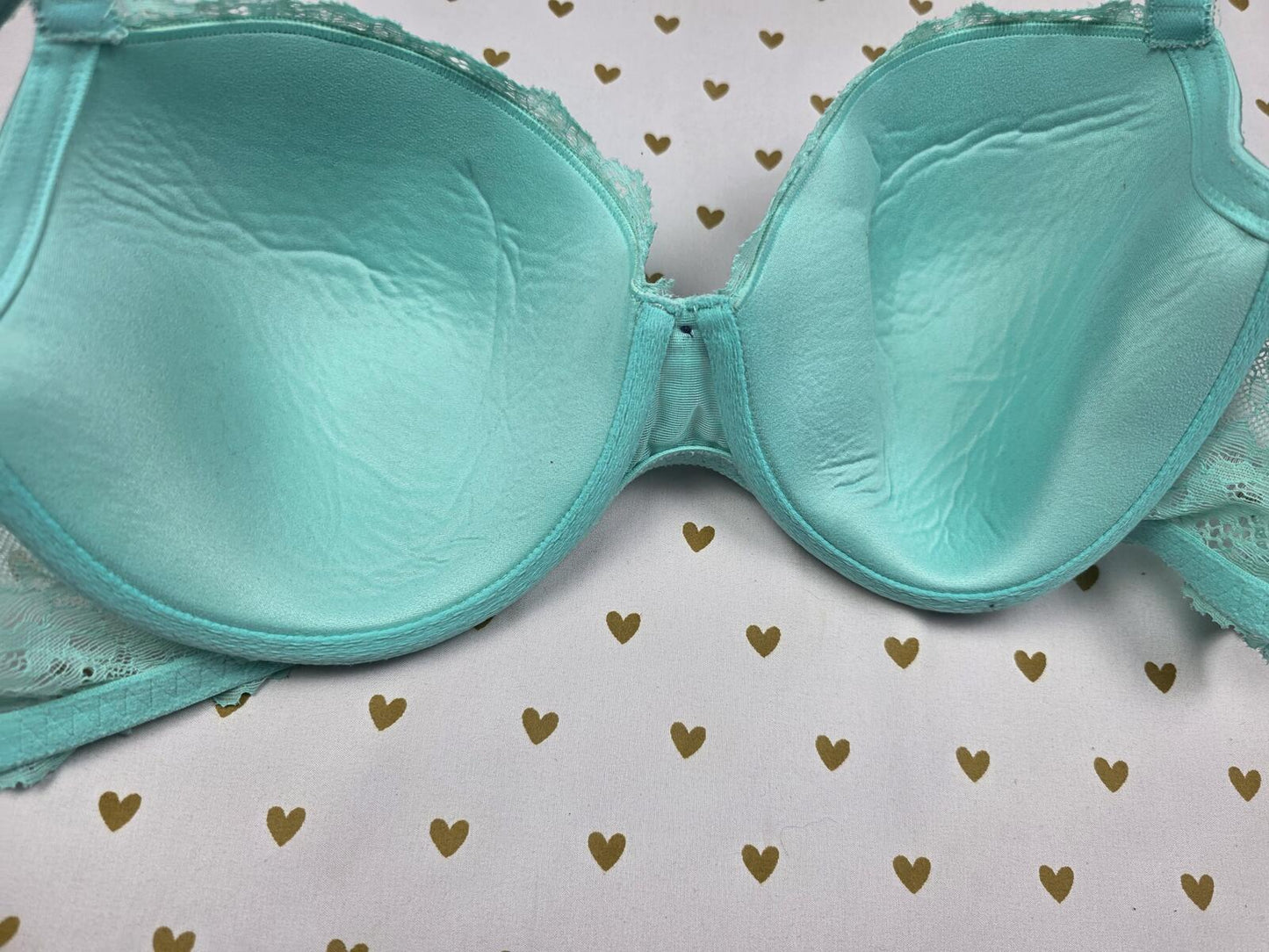 Victorias Secret Mint DREAM ANGELS Lined Demi Balconette Bra 34DDD