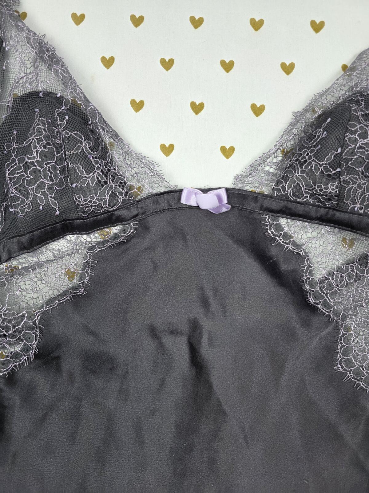 Victorias Secret Sexy satin Lace Nightie Lingerie Slip Dress Halter SMALL