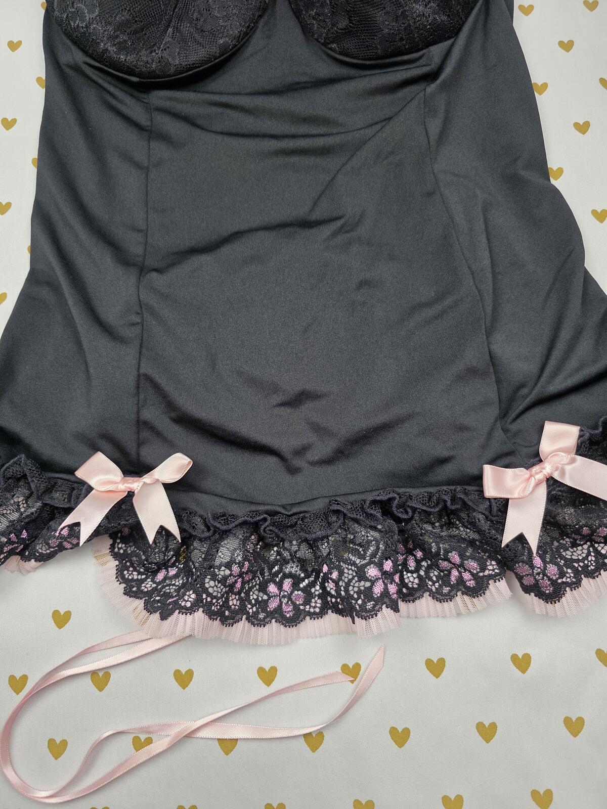 Sexy Little Things 36C Push Up Babydoll Coquette Lingerie Nightie Black