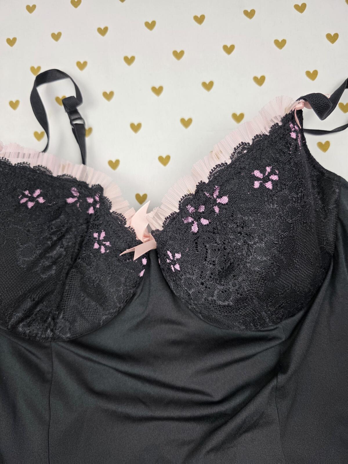 Sexy Little Things 36C Push Up Babydoll Coquette Lingerie Nightie Black
