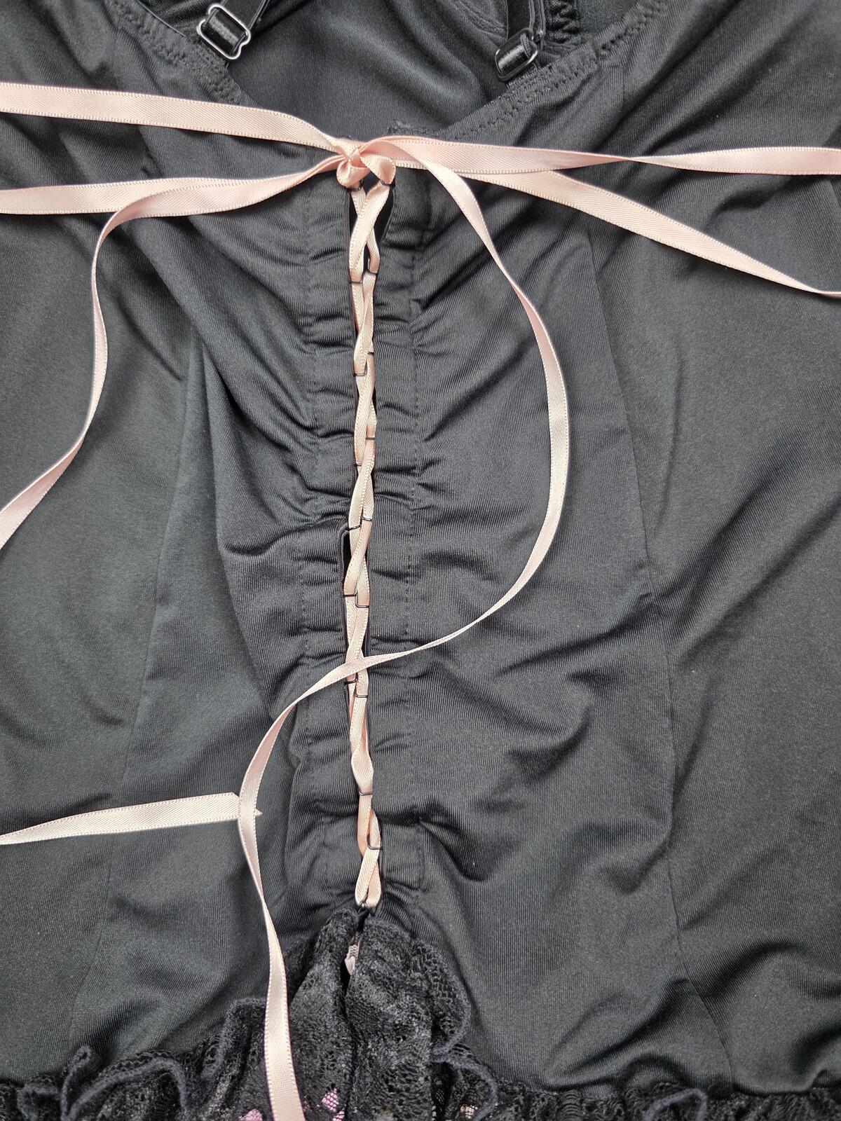 Sexy Little Things 36C Push Up Babydoll Coquette Lingerie Nightie Black