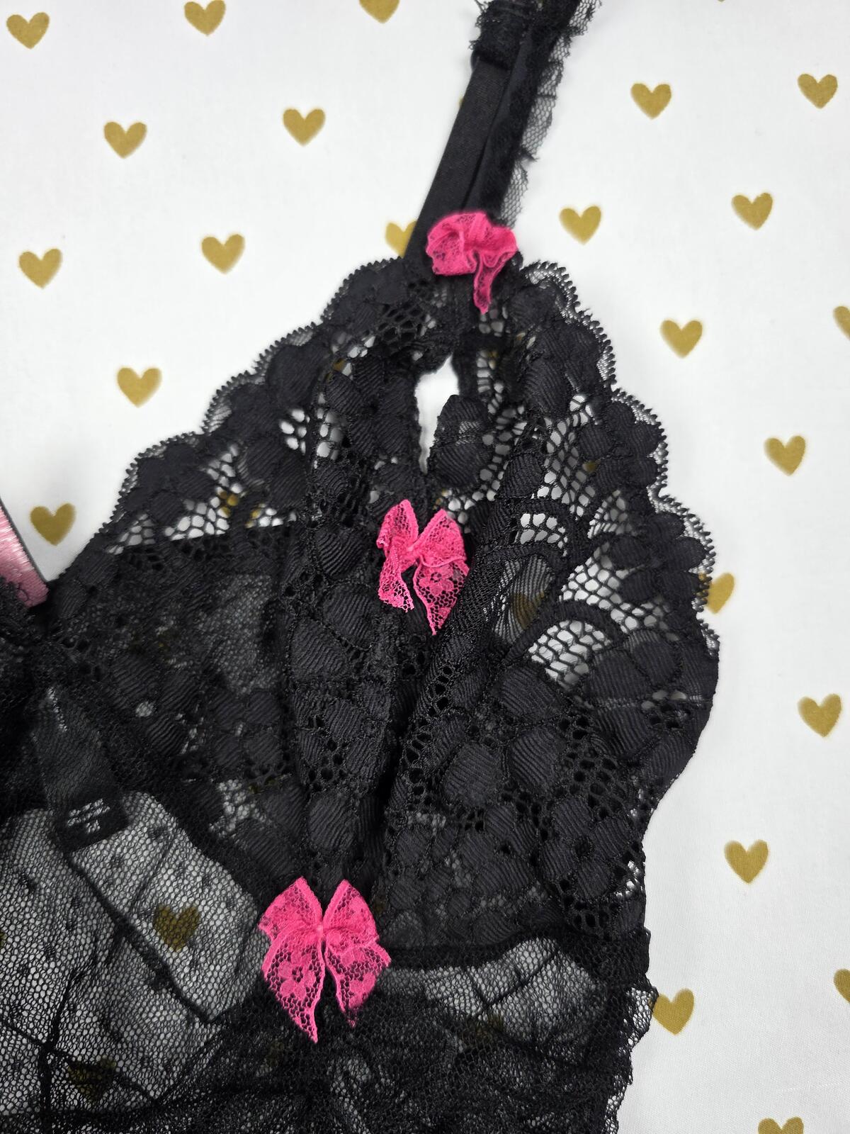 Sexy Little Things Mesh Sheer Babydoll Tank Top Sexy Bows Ruched MEDIUM