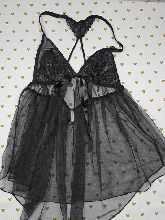 Medium Black Sheer Sexy Babydoll Nightie Lingerie Dress SEXY LITTLE THINGS