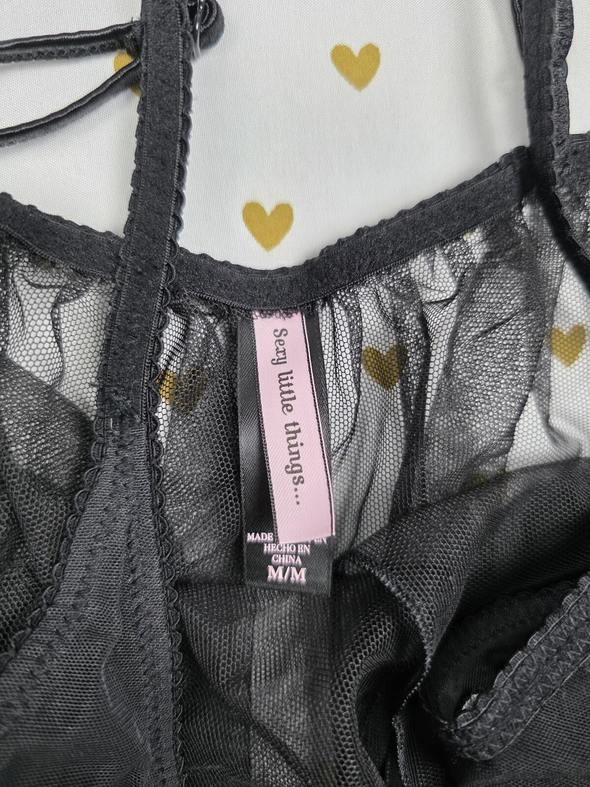 Medium Black Sheer Sexy Babydoll Nightie Lingerie Dress SEXY LITTLE THINGS