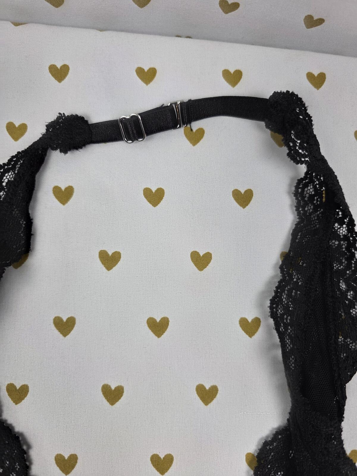 Victorias Secret Black Lace Stretchy Small Halter Dress Nightie Lingerie Slip