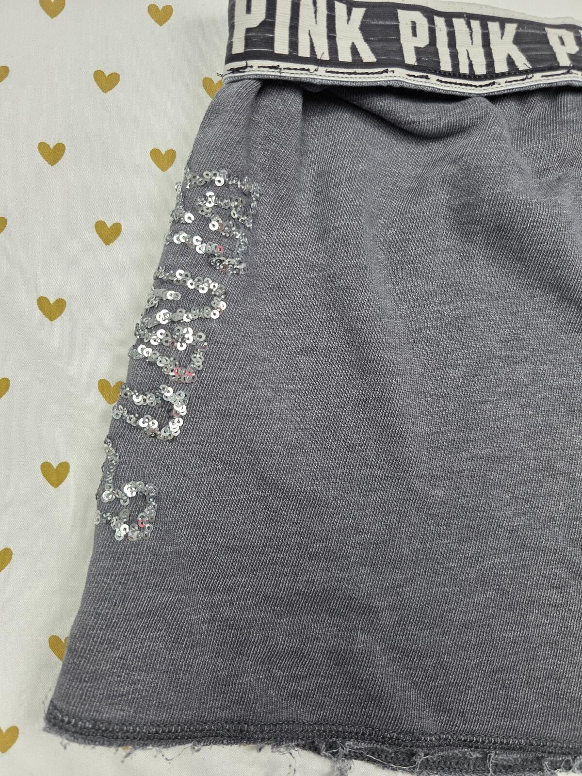 Victorias Secret PINK BLING Sequined Vintage Style sweat shorts LARGE