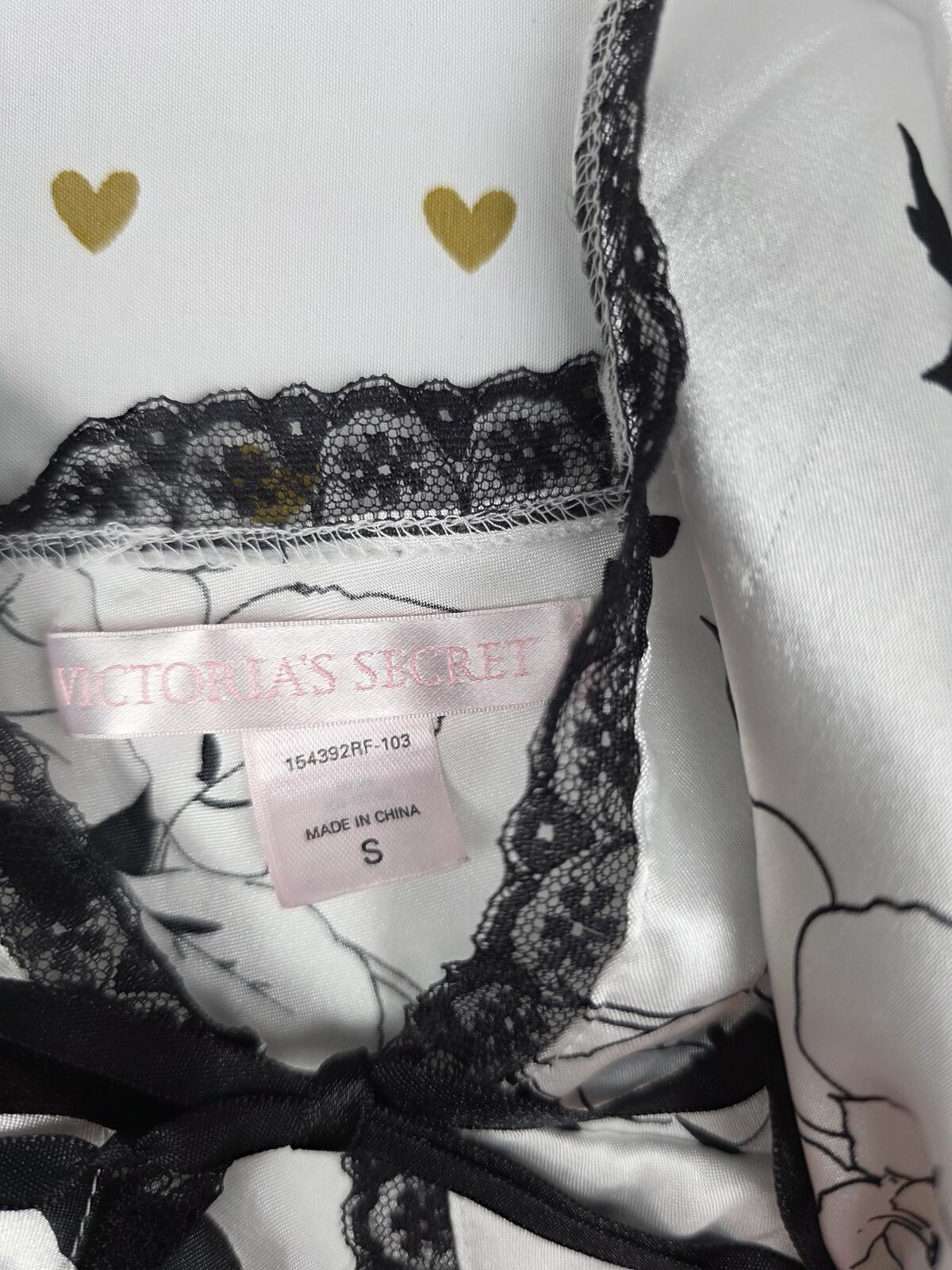 Victorias Secret Satin Floral Tie Front Babydoll Lingerie Nightie SMALL