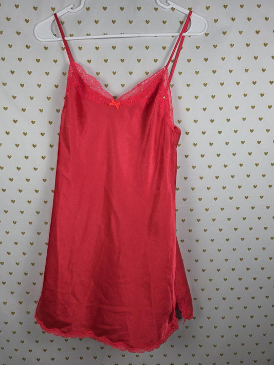 Victorias Secret Satin BLING Rhinestone Slip Dress Nightie Lingerie SMALL