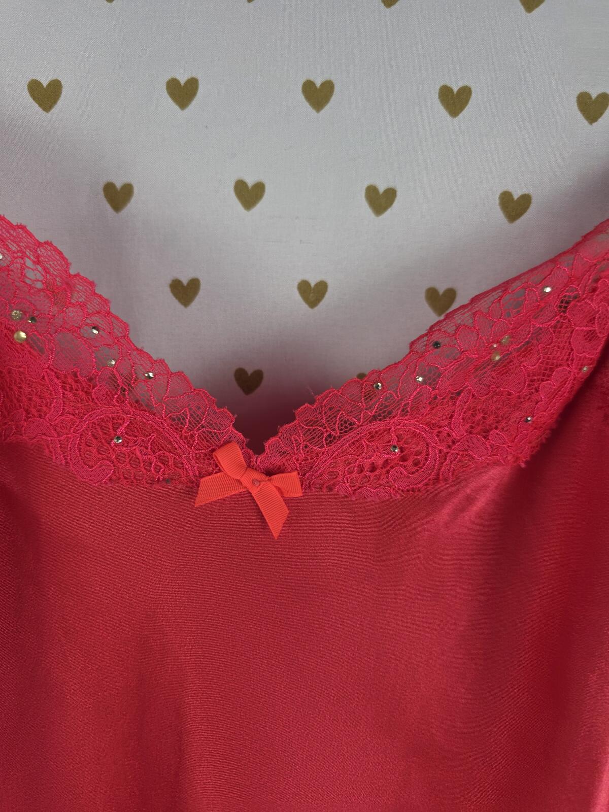 Victorias Secret Satin BLING Rhinestone Slip Dress Nightie Lingerie SMALL