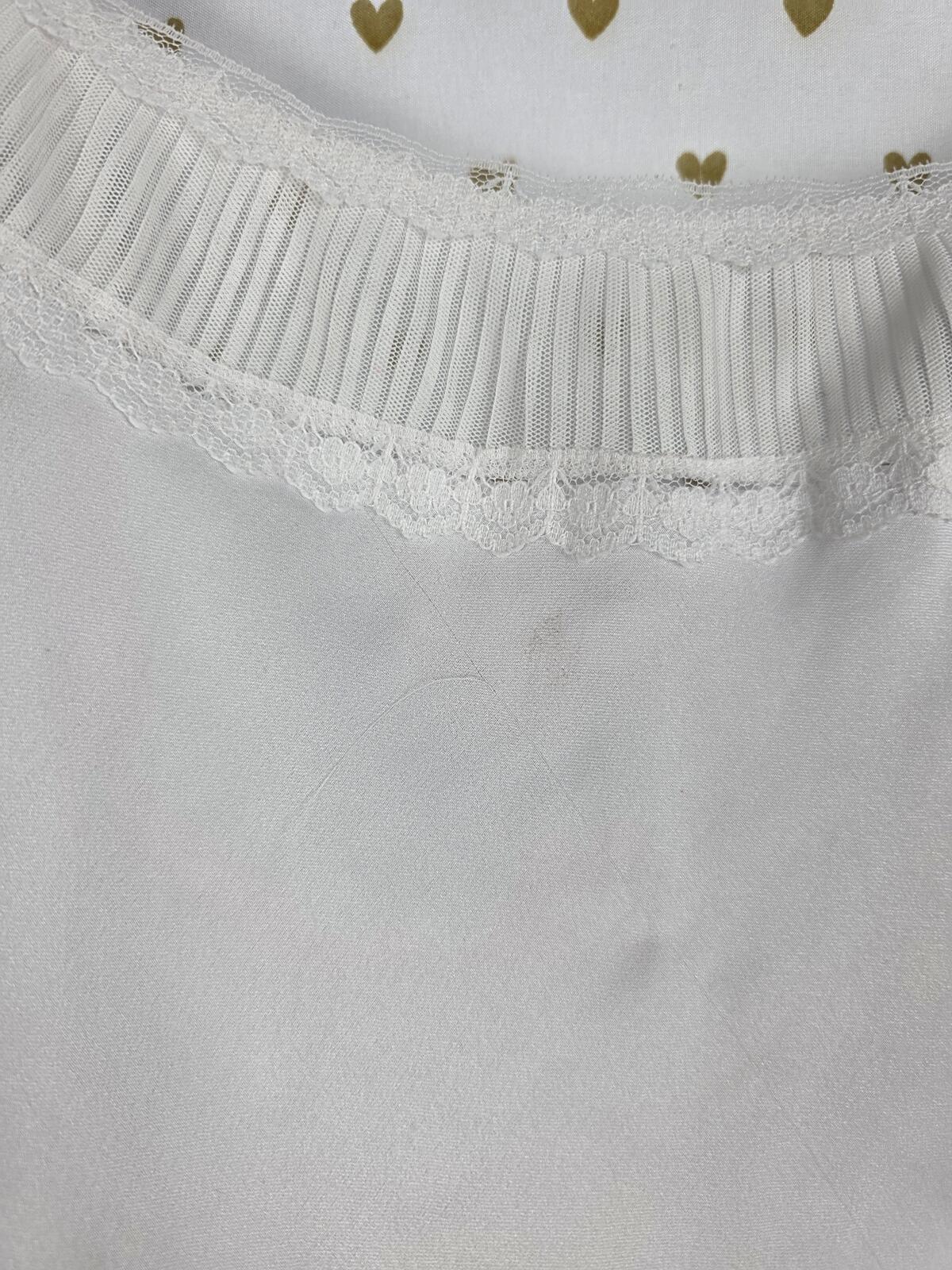 Victorias Secret White Ruffled Slip Dress Nightie Lingerie ANGELS VTG MEdium