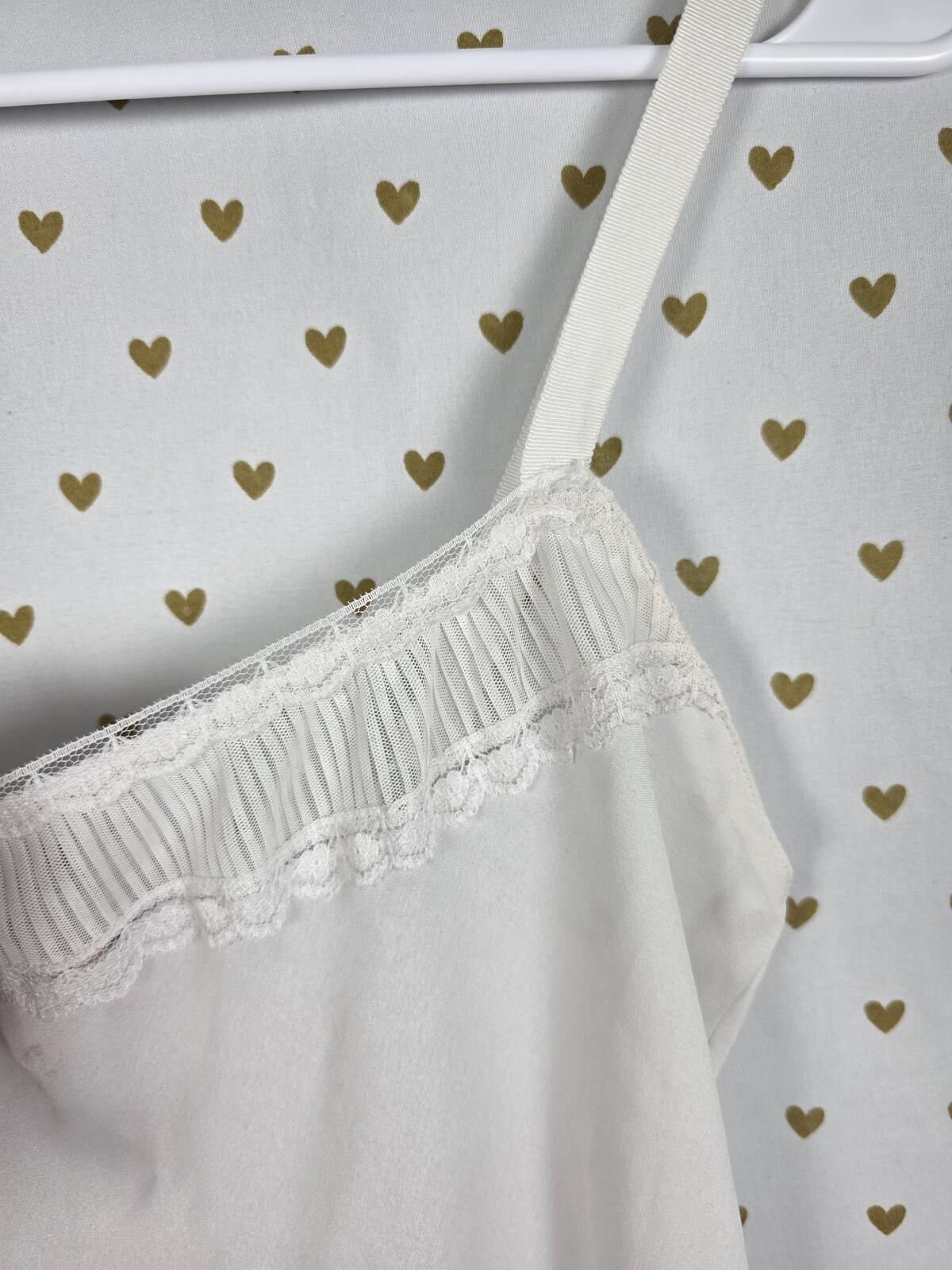 Victorias Secret White Ruffled Slip Dress Nightie Lingerie ANGELS VTG MEdium
