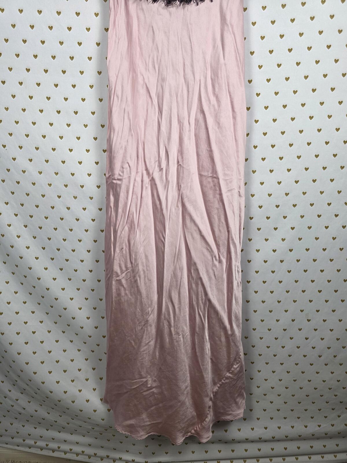 Victorias Secret Pink SILK Underwire Maxi Rare Slip Dress Nightie Vintage 01 M