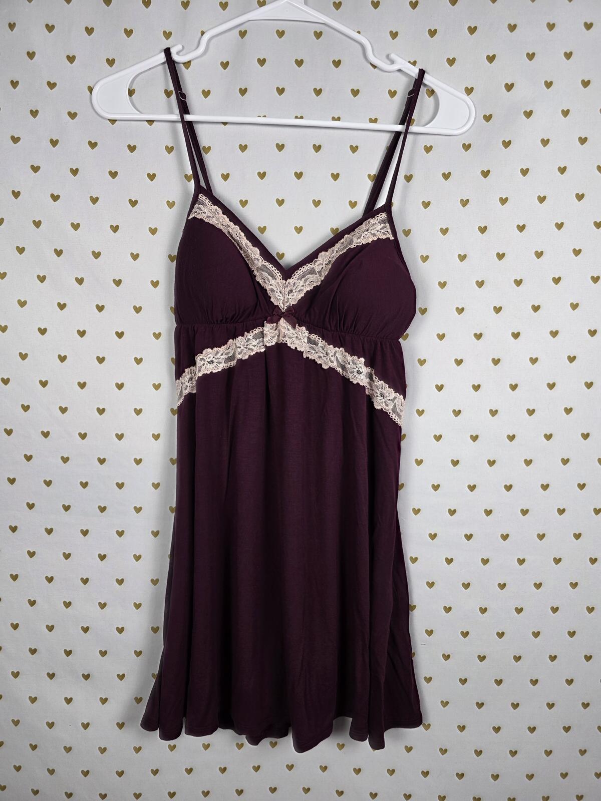 Victorias Secret Super Soft Medium Maroon Nightie Sleep Dress Lingerie