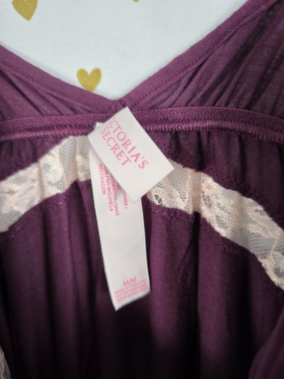 Victorias Secret Super Soft Medium Maroon Nightie Sleep Dress Lingerie