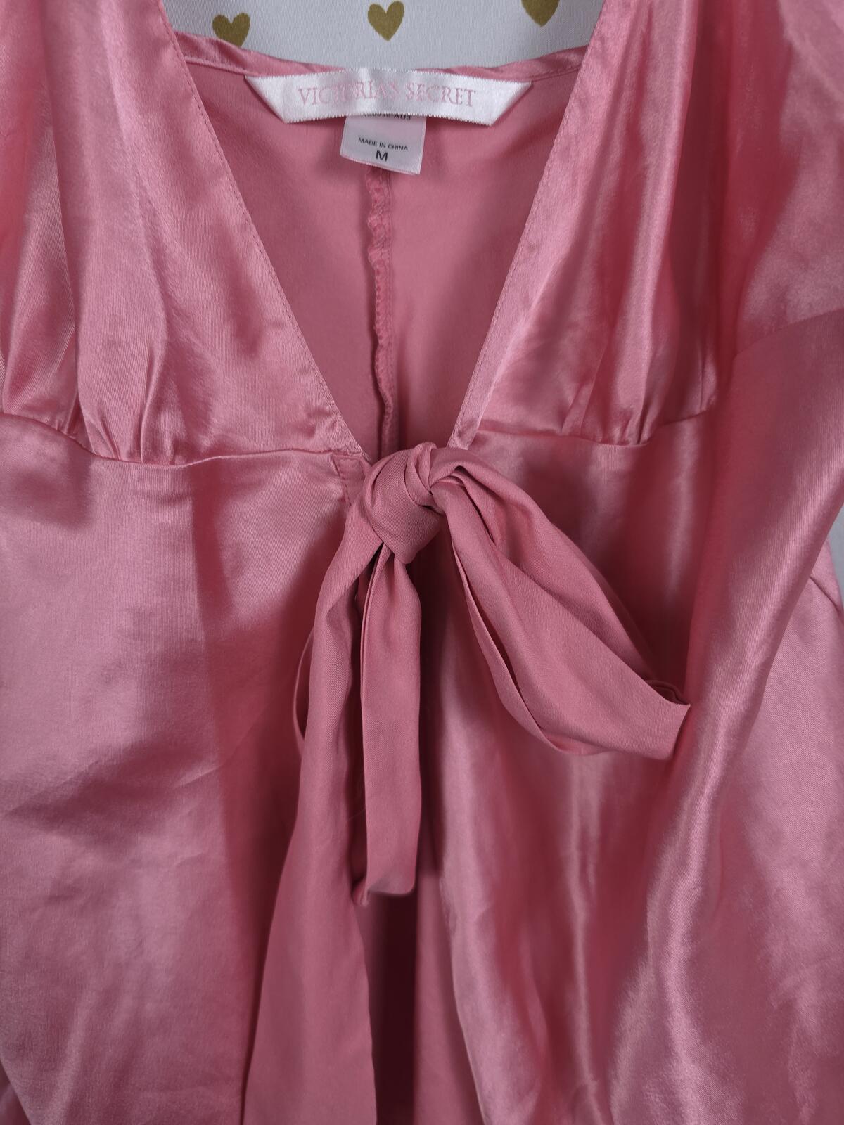 Victorias Secret Sexy Satin Tie Front babydoll Slip Dress Nightie MEDIUM