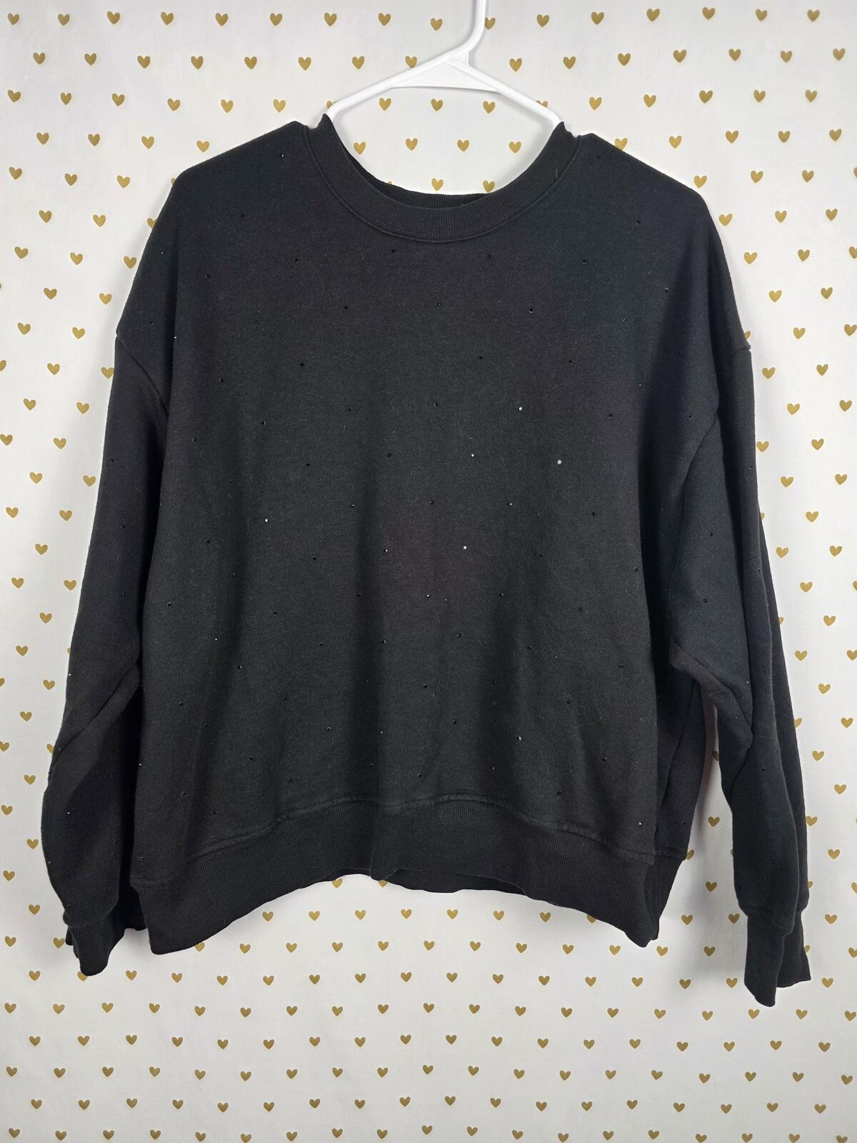 Victorias Secret Black BLING STUDDED RHINESTONE XL Sweater