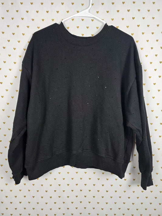 Victorias Secret Black BLING STUDDED RHINESTONE XL Sweater