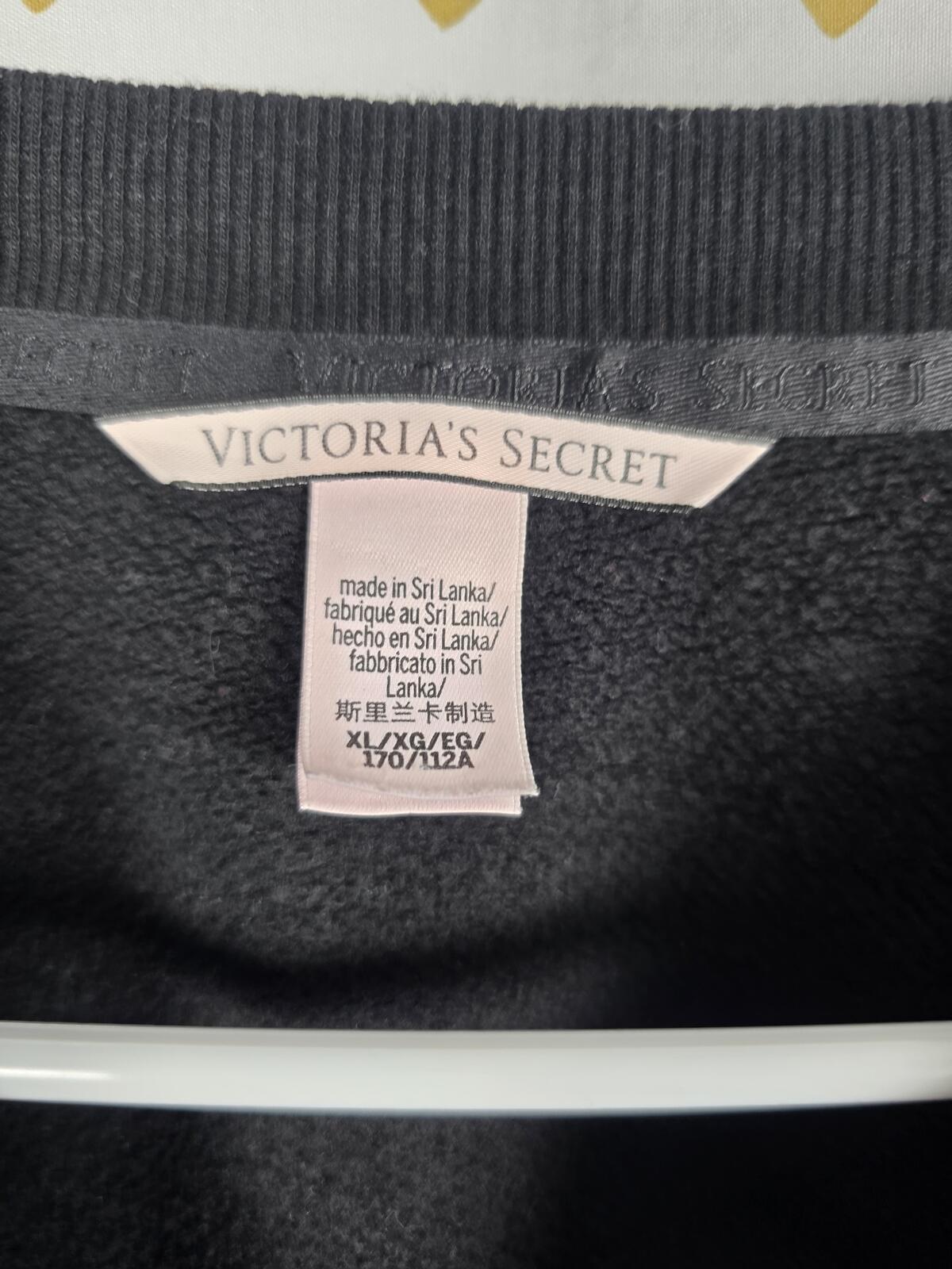 Victorias Secret Black BLING STUDDED RHINESTONE XL Sweater