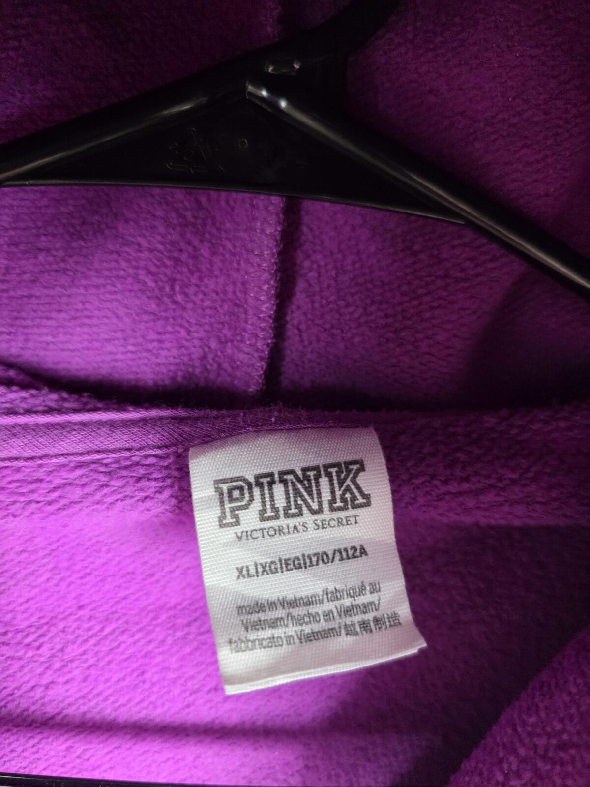 Victorias Secret Pink Purple Oversized Logo Sweater Shirt Dress POckets XL